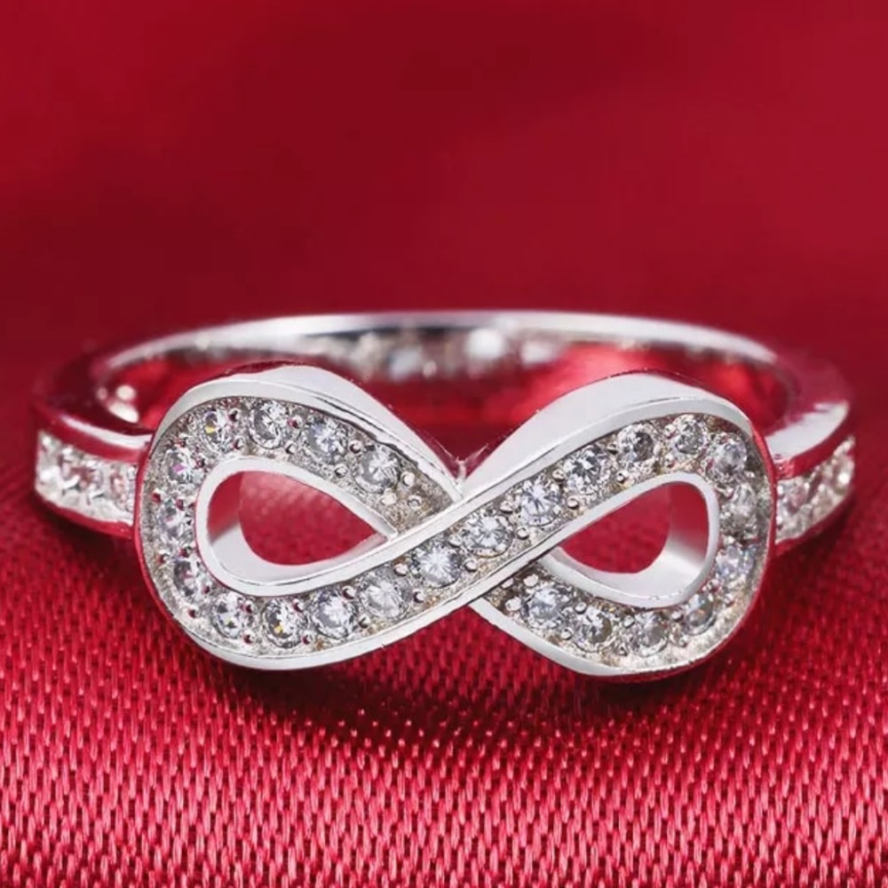NEW INFINITY 925 STERLING SILVER DIAMOND RING